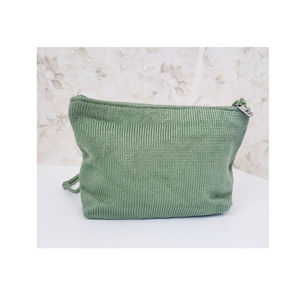 Lina Green Knitted Zip Up Purse - Picture 2 of 4